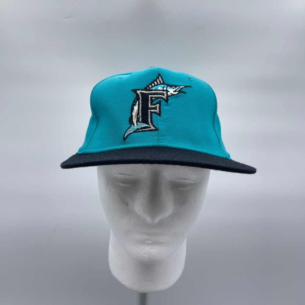 New Era 5950 Pro Model 7 1/4 Fitted Hat Florida Marlins Wool Diamond Collection